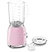 SMEG BLF03 Retro Style Blender – 600W Countertop Blender with 48 oz BPA-Free Jug, 3 Speeds + Pulse, Ice Crush & Smoothie Functions – 50s-Inspired Design-Pink