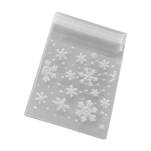 Toddmomy Bolsas de Celofán Navideñas Copos de Nieve Cover