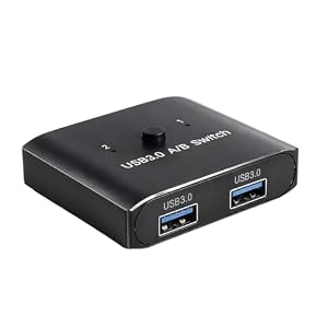 USB 3.0 Switch bidirectionele 2-in-1 out / 1 in 2 out, schakelaar voor 2 computers, one-button switching voor printer, toetsenbord en muis, KVM-adapter, compatibel met pc, scanner, toetsenbord