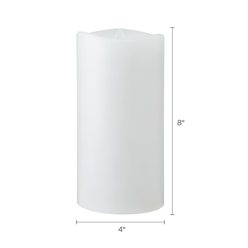 Image of Mikasa Real Wax Wavy Top Dancing Flameless Candles, Exquisite White Battery Candles for Wedding, Christmas Decorations, and Everyday, 4x8 Inch