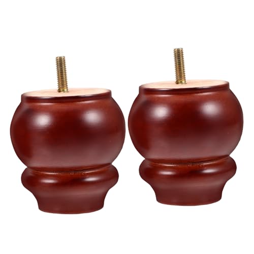 Pieds de meuble en bois massif marron Ipetboom pour table et canapé x2 - 2