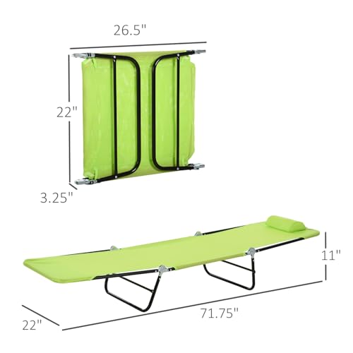 image for Outsunny Folding Chaise Lounge Chair, Pool Sun Tanning Chair, Outdoor 