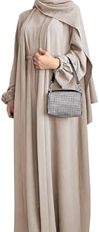 Women's Muslim Dress Two Pieces Set Islamic Prayer Abaya Modest Solid Color Muslim Outfits