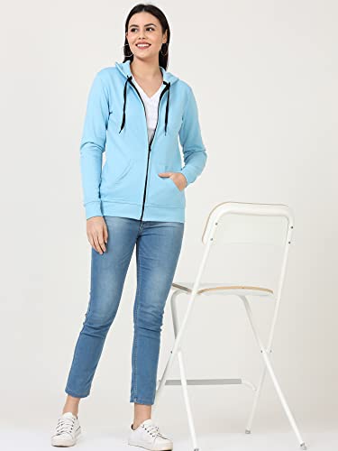 Image of Ideation Women's Cotton Full Zipper Sweatshirt Hoodies with Kangaroo Pocket