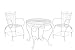 CLP Set Giardino Rustico Sheela in Ferro con Tavolo (Ø 76 CM) + 2 Sedie, Colore:Bianco