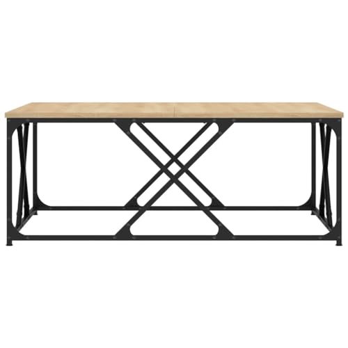 Table basse chêne Sonoma 100x100 cm plateau robuste design stable salon