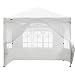 CROWN SHADES Patented 10ft x 10ft Instant Commercial Canopy with 4 Removable Zipper End Sidewalls and Plus Wheeled Storage Bag, White