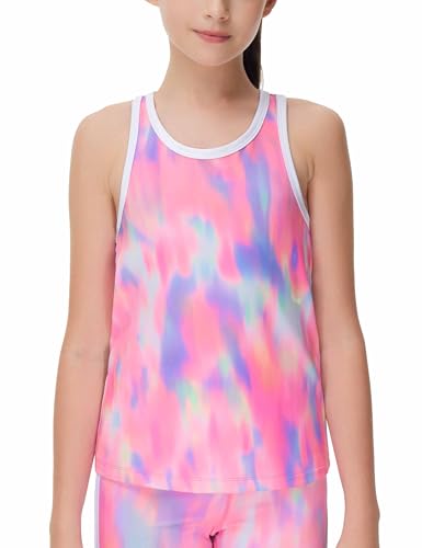 Image of THE GYM PEOPLE Girl's Athletic Tank Tops Racerback Running Workout Shirts | Soft, High stretch, Racerback, Relaxed fit, Easy to match, For running, dancing and daily wear