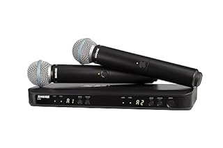 Shure BLX288/B58 UHF - Sistema microfonico wireless - Perfetto per chiesa, karaoke, voce, durata della batteria 14 ore, portata 100 m | Include (2) microfoni portatili BETA 58A, ricevitore a doppio