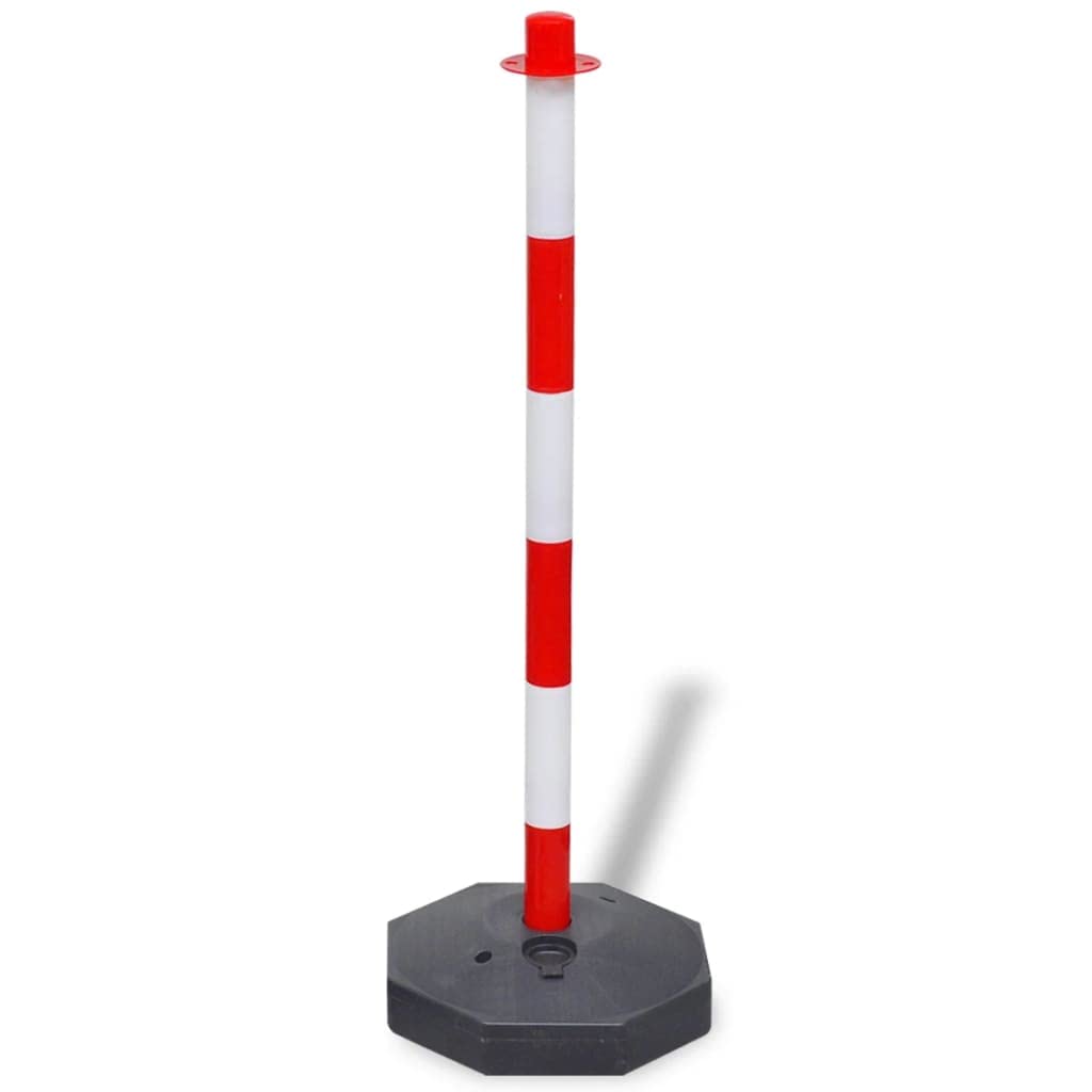 Set de 4 postes de cadena y 2 Chians de plástico de 10 m cada uno de los carteles de señalización industrial e industrial