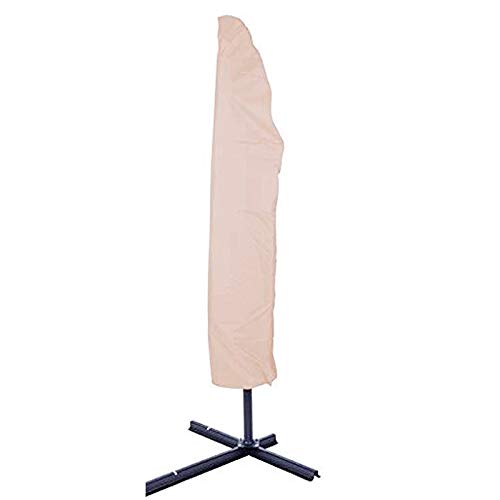 STTC Funda Protectora para Parasol excéntrico, Cubierta Resistente a la Intemperie para Parasol de Jardín con Cremallera, Cordón y Bolsa de Almacenamiento,Beige,280 * 30/81/46cm