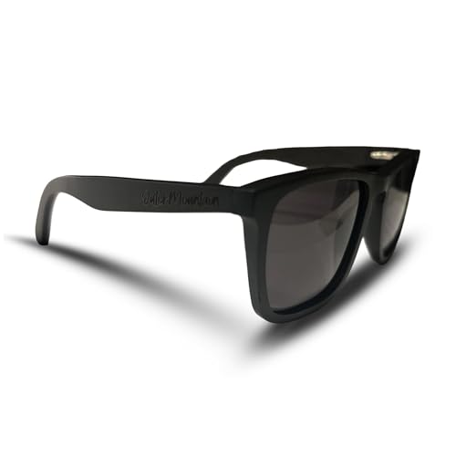 Men's Black Square Sunglasses with Dark Lenses - Wood, Black, Polarized, UV Protection, Wayfarer, Oversized, Golf, Driving, Fishing2