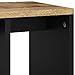QZZCED Industrial Side Table with Storage, Solid Mango Wood Top and Black Frame for Living Room Bedroom Hallway