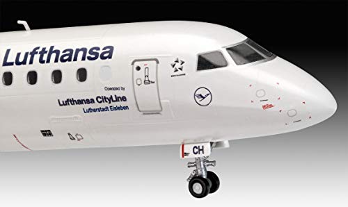 Revell 63883 Model Set Embraer 190 Lufthansa, Flugzeugmodellbausatz 1:144, 25,3 cm originalgetreuer Modellbausatz für… – Bild 5