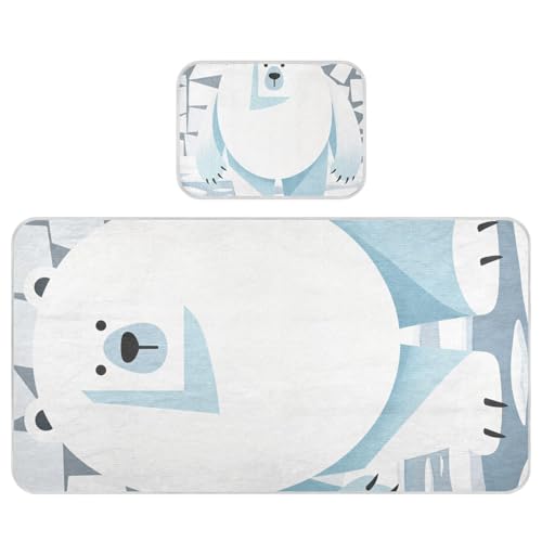 Cute Cartoon White Polar Bears Cooling Baby Mattress Protector 28