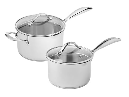Scanpan STS Stainless Steel 2 Piece Covered Saucepan Set, 16cm/1.8 Litre & 20cm/3.5 Litre