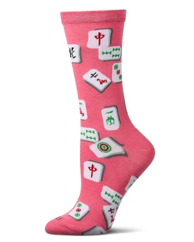 MeMoi Mahjong Rayon Blend Crew Socks
