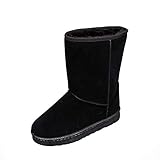 Z.SUO Women's Suede Leather Sheepskin Fur Lining Winter Boots (5.5 US, black2)