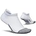 Feetures Elite Max Cushion No Show Tab Athletic Running Socks for Men and Women - White - Size Medium