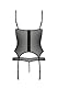 Selente Luxury Love 3-teiliges Damen Dessous-Set aus Ouvert-Corsage mit Strapshaltern, Slip und exklusiver Satin-Augenbinde Made in EU, Schwarz-Mesch-Ouvert,Gr. S-M