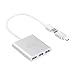USB C Hub, WEme Aluminum USB 3.0 Hub with Type C Adapter (Compatible with Thunderbolt 3) and Micro USB Charging Power Port for Surface Pro, Lenovo Yoga, Macbook, External Hard Drive, Logitech Mouse