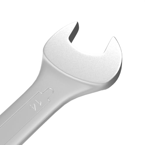 Image of Groz Combination Spanner 14 mm, Length 171 mm | DIN 3113 Standards | Chrome Vanadium, Matt Satin Chrome Combination Wrench Tool | CSP /DIN /14G