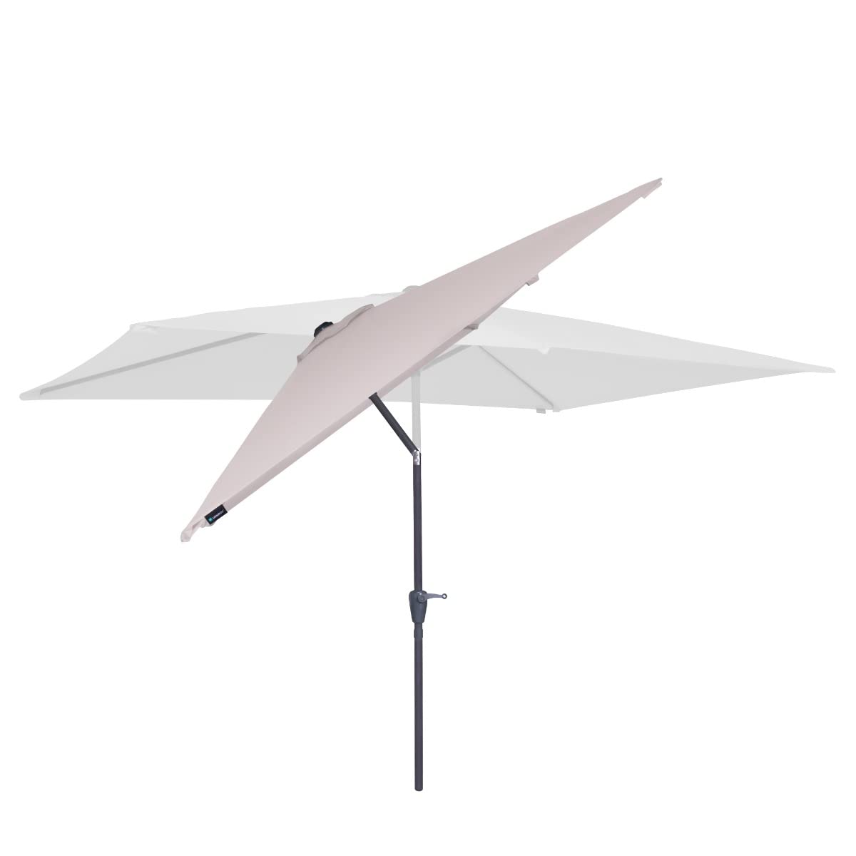VONROC Ombrellone da giardino Rapallo 200x300 cm con Inclinazione Regolabile, UPF 50+, Manovella Facile e Copertura Protettiva Inclusa Nero