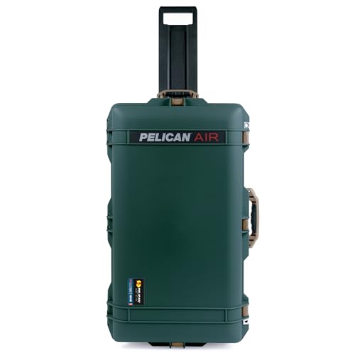Trekking Green Pelican 1615 Air case with Dark Desert Dirt Handles & latches. Comes Empty & with Wheels.