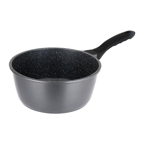 Sitram 714220 Casserole Fonte d'aluminium Intérieur effet Pierre Ø20 cm H9 cm - Revêtement anti-adhésif Whitford Xylan 2 couches sans PFOA, Manche thermorésistant...