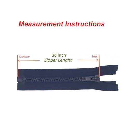Image of YaHoGa 2PCS #5 38 inch Separating Jacket Zippers for Sewing Coats Jacket Zipper Replacement Plastic Zippers Bulk (38 inch Navy Blue)