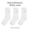 New Balance Unisex 3 Pack Crew Socks, White, L UK #1
