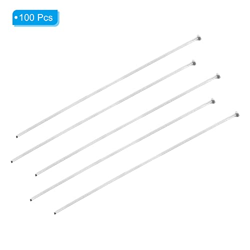 Patikil 100Pcs Flat Head Pins For Jewelry Making 70Mm Stainless Steel Flat Head Pins Jewelry Head Pins For Craft Earring Bracelet Necklace Pendant Supplies 22 Gauge Silver #TOP2