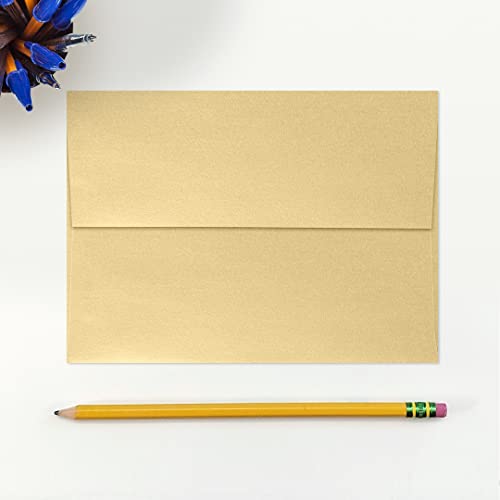 Luxpaper A7 Invitation Envelopes | Peel & Press | 5 1/4" X 7 1/4" | Blonde Metallic | 80Lb. Text | 50 Qty #TOP3