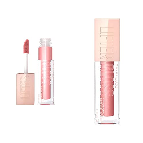 Maybelline New York Lipgloss-Set, Glänzender Lipgloss für voller wirkende Lippen, Feuchtigkeitsspendend, Mit Hyaluronsäure, Lifter Gloss, Nr. 006 Reef (Rosa) und Nr. 003 Moon (Rosa), 2 x 5,4 ml