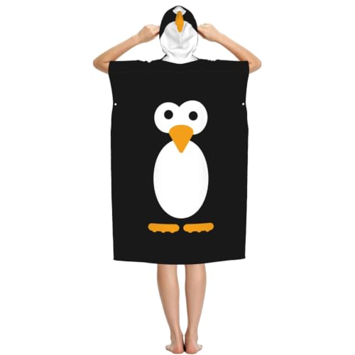 Peignoir à capuche pingouin séchage rapide pour plage