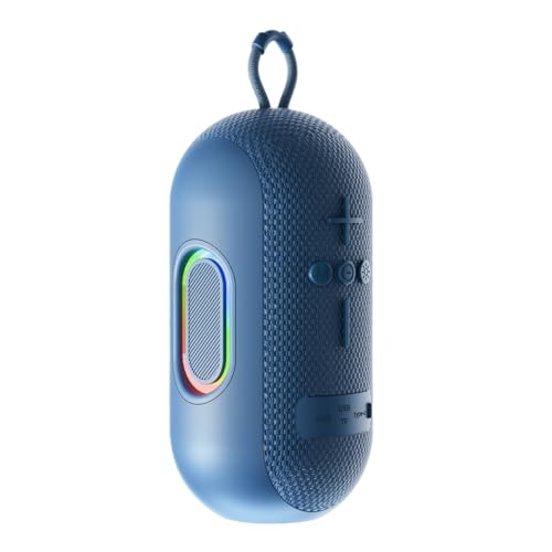 Image of LAPCARE Ozzie 10W Bluetooth Speaker with RGB Lights, TWS Stereo Sound, Dual Bass Radiators, Bluetooth 5.3, 8H Playtime, Portable Wireless Speaker with AUX & USB Support, Made in India - Blue