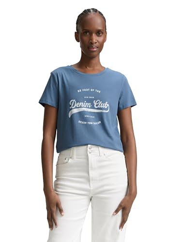TOM TAILOR Denim Damen 1046546 T-Shirt, 28969-Dusty Denim Blue, M