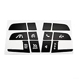 Calcomanía de reparación de vinilo para botones de volante Maserati diseñada para una máxima iluminación de símbolos por la noche (B)