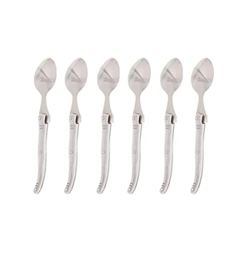 Pradel Excellence - Set de 6 Cuillères à Café Inox - Boîte Couleur Argenté - Cuillères Design Tribloc - Coffret Cadeau Élégant - Dimensions 16.6 x 11.2...