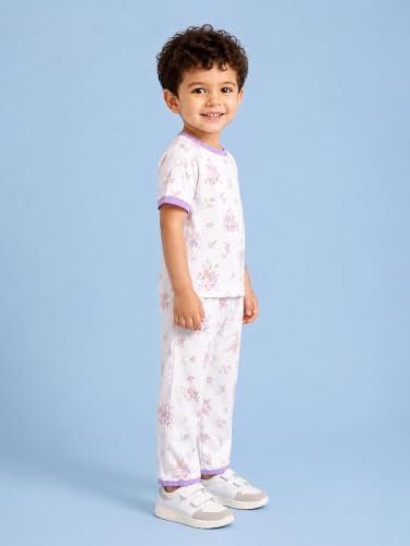 Image of Kidbea Kids Bamboo Viscose Co-Ord Set, Half Sleeve Round Neck Night Suit
