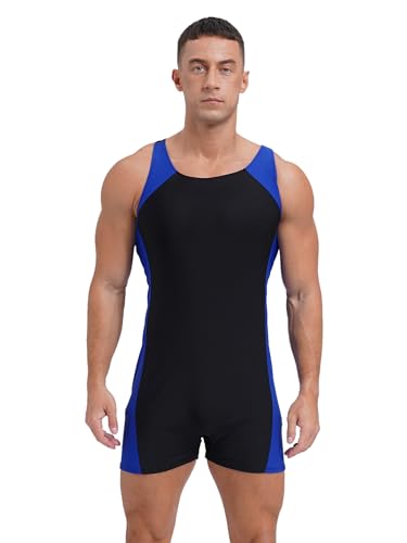 Linjinx Men's Swimming Swimwear One Piece Surfing Swimsuit Wrestling Singlet Jumpsuit Shorty Wetsuit