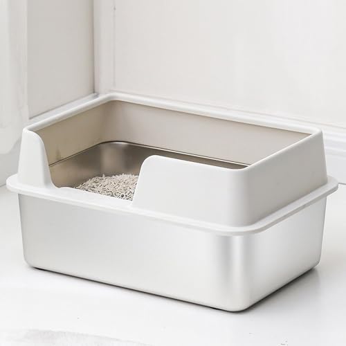 Caja de arena para gatos de acero inoxidable tamaño pequeño miniatura 3
