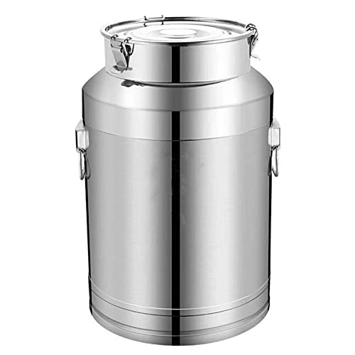 Luftdichter Milchkanneneimer aus 201 Edelstahl, strapazierfähiger Weineimer, Milchtopf, Tragekanne, Teekanister mit silikonversiegeltem Deckel und Verschlussschnalle / 18L Cover