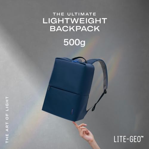 Image of Samsonite Lite-Geo Lightweight Durable Backpack with Smart Organization & Ergonomic Design for Business, Travel & Everyday Use- Blue