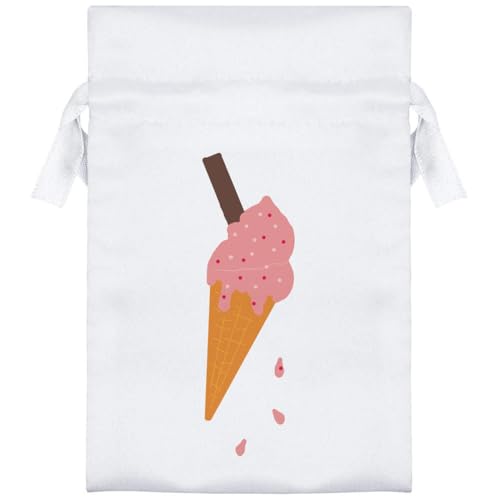 Azeeda 15cm 'Ice-cream With All The Trimmings' Satin Drawstring Bag/Pouch (SB00112465)