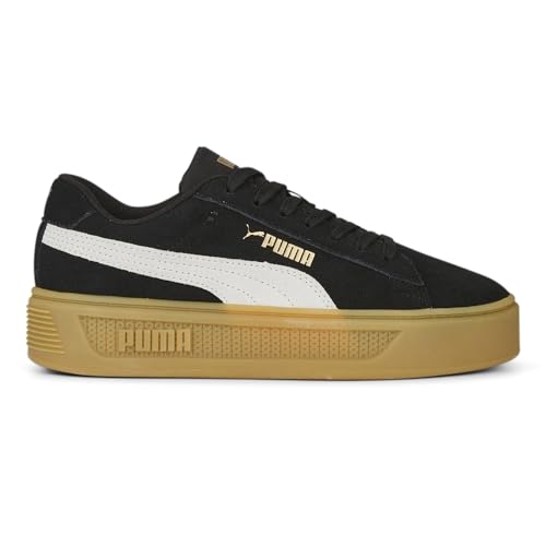 PUMA Womens Smash V3 Suede Platform Sneakers Shoes Casual - Black - Main Image