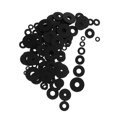 Holibanna 120pcs Heavy-Duty Rubber Washers Flat Grommets for Appliances Noise Reduction Washer Kit