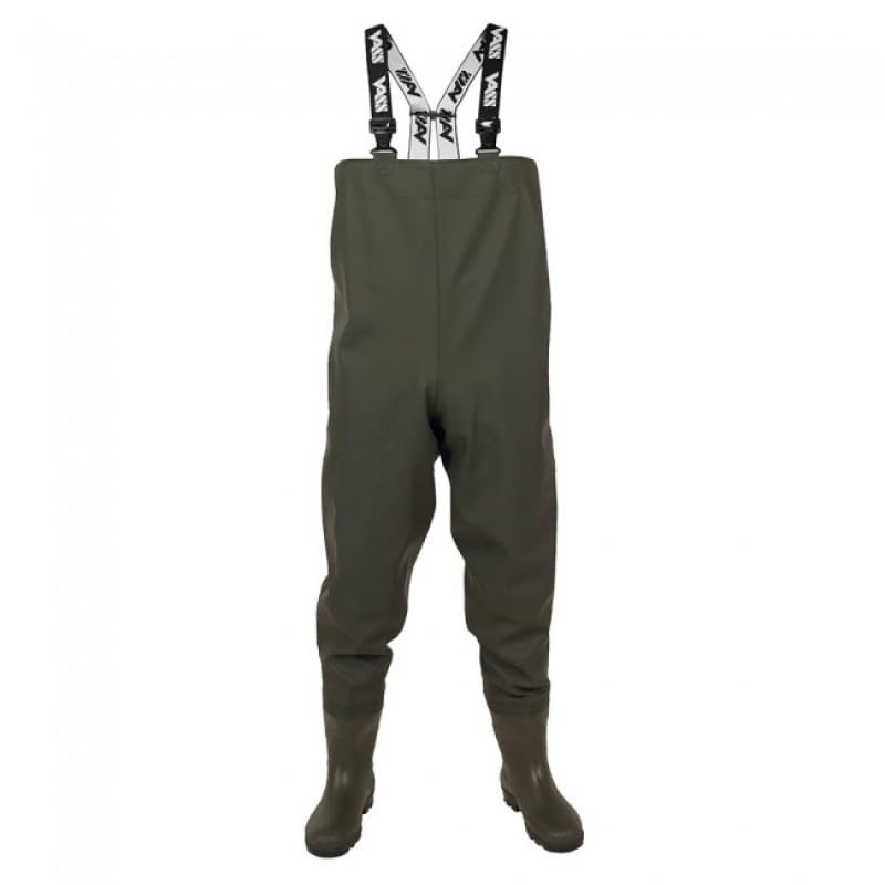 Vass-Tex 650 Heavy Duty Waders | Size UK 8 | Sea Fishing Chest Waders | Tough PVC Construction with Low Profile Boot for Easy On & Off | Salt Water Resistant | Adjustable Elasticated Braces