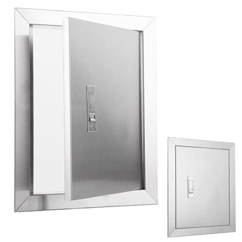 ZIMGOD Trampilla Pladur Puerta de Acceso de Acero Inoxidable para Barbacoa de Cocina Exterior, Panel de Acceso Empotrado con Pestillo de Presión, Tapa de Orificio para Techo(45x45cm (18x18in))