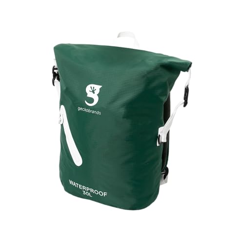 Image of geckobrands Lightweight 30L Waterproof Backpack - Lightweight Watertight Outdoor Bag Hiking Traveling Light Water Activities